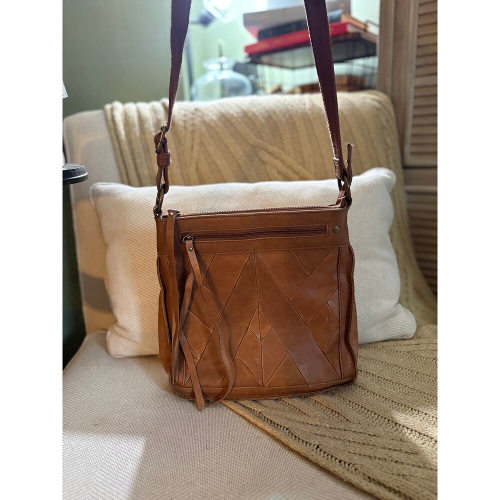 Lucky Brand "Rayla" Brown Leather Crossbody Raya